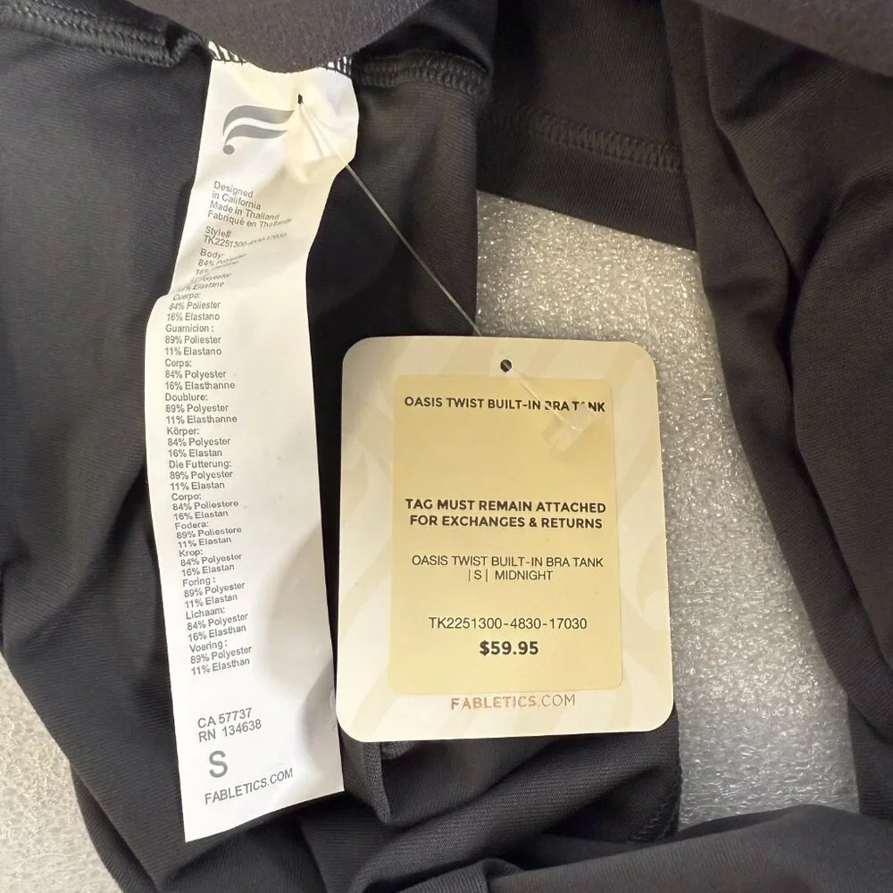 Women's Fabletics Oasis Twist Built-In Bra Tank S - Picture 3 of 3